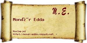 Monár Edda névjegykártya